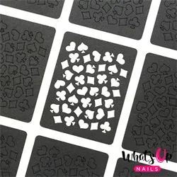 Playing Cards Stencils, 2 ark, (24 stk) Whats Up Nails